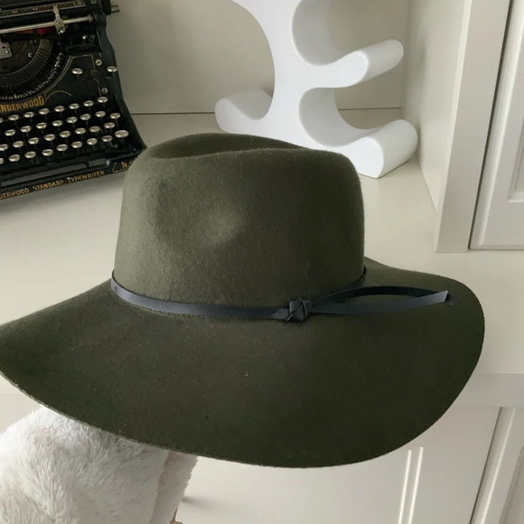 OLD NAVY Wool Felt Forest Green Fedora Hat Size 22 inch Small Adult Women’s - Picture 10 of 14